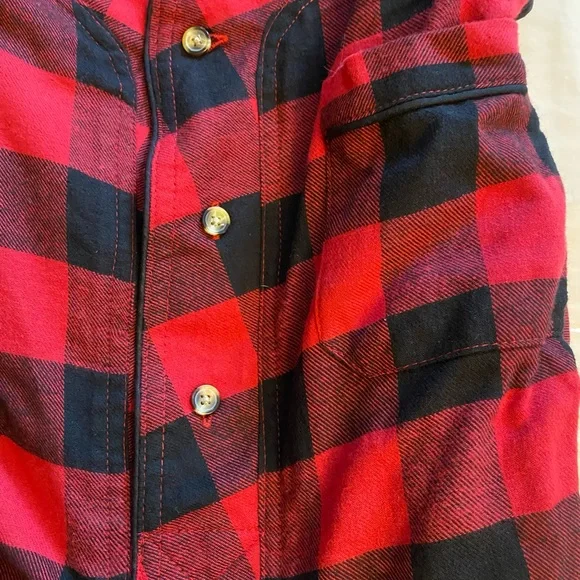 KingSize Red and Black Plaid sleep Shirt - Picture 2 of 8